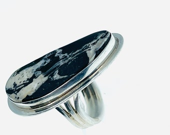 Navajo  Zebra Jasper Sterling Silver Ring.