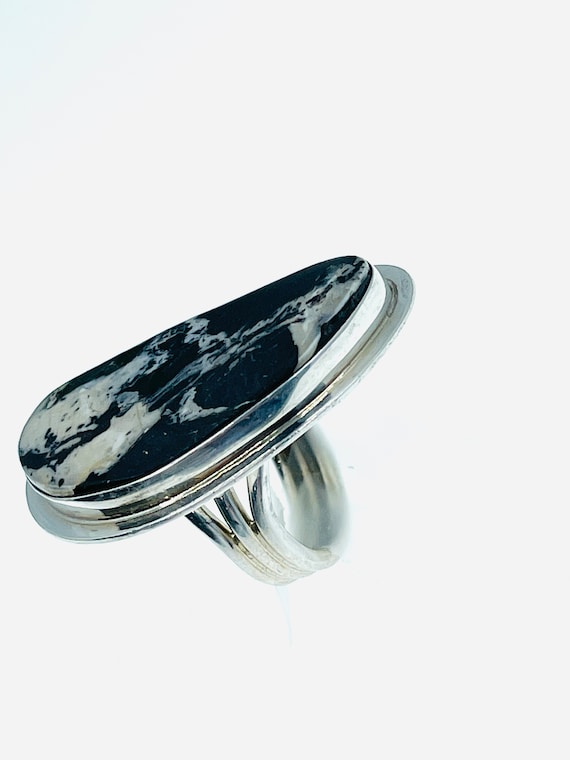 Navajo  Zebra Jasper Sterling Silver Ring.