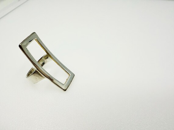 Vintage Sterling Silver Rectangular  Ring. - image 4