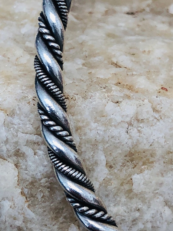 Sterling Silver Twisted cuff bangle  bracelet. - image 1