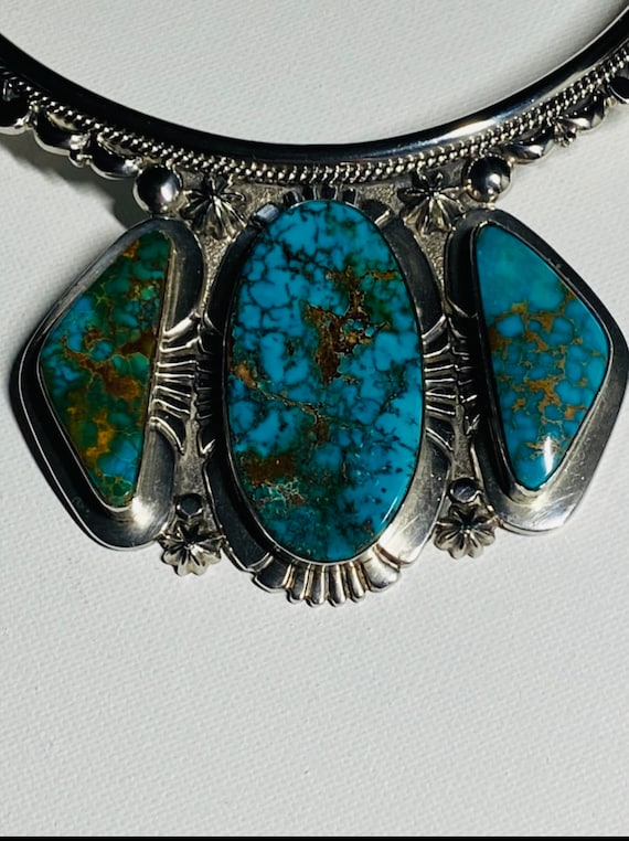 Vintage  Sterling Silver Turquoise by Thomas Jim