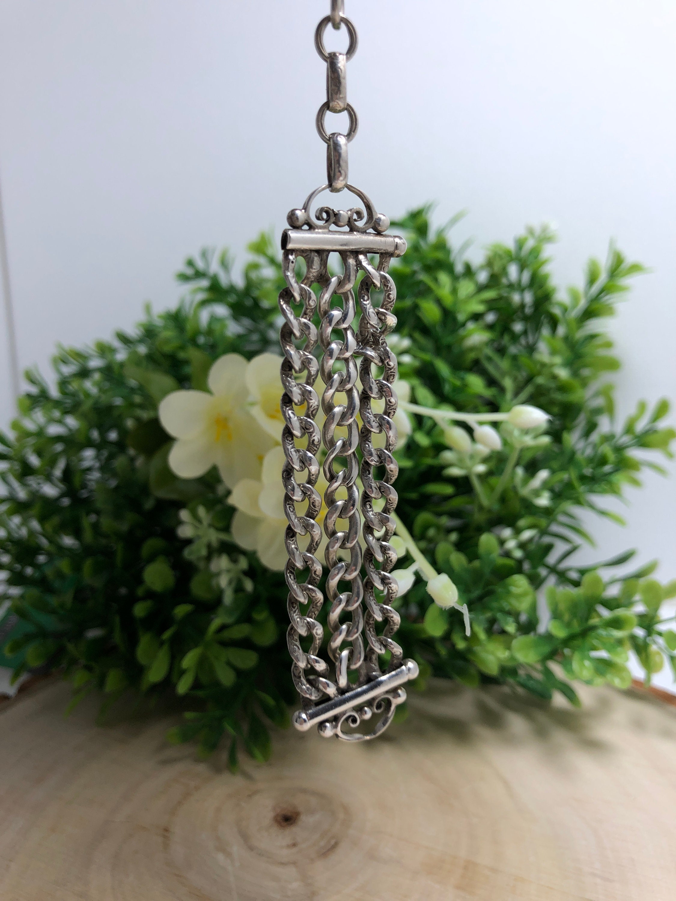 Antique Sterling Silver Pocket Watch Chain - Etsy