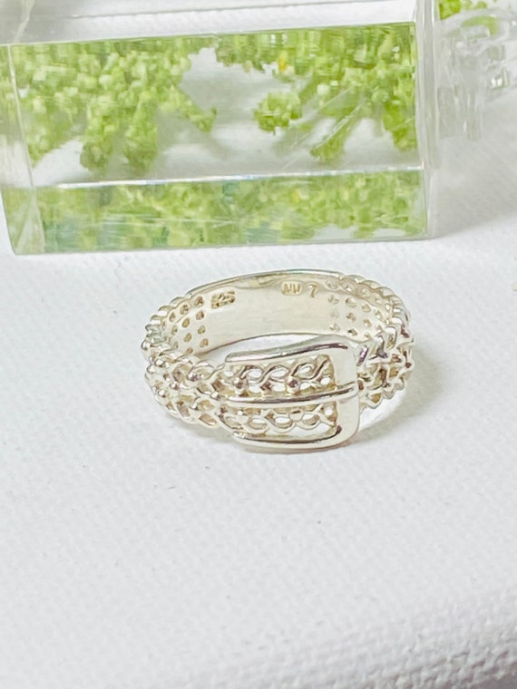 Sterling Silver Belt  Buckle  Ring. - image 8