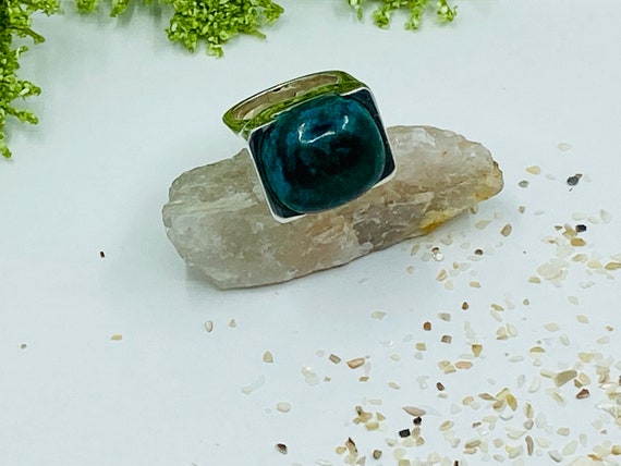 Sterling Silver Chrysocolla  Ring. - image 2