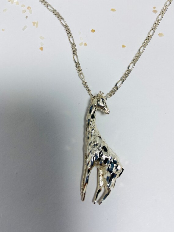 Sterling Silver Giraffe  Pendant Necklace. - image 3