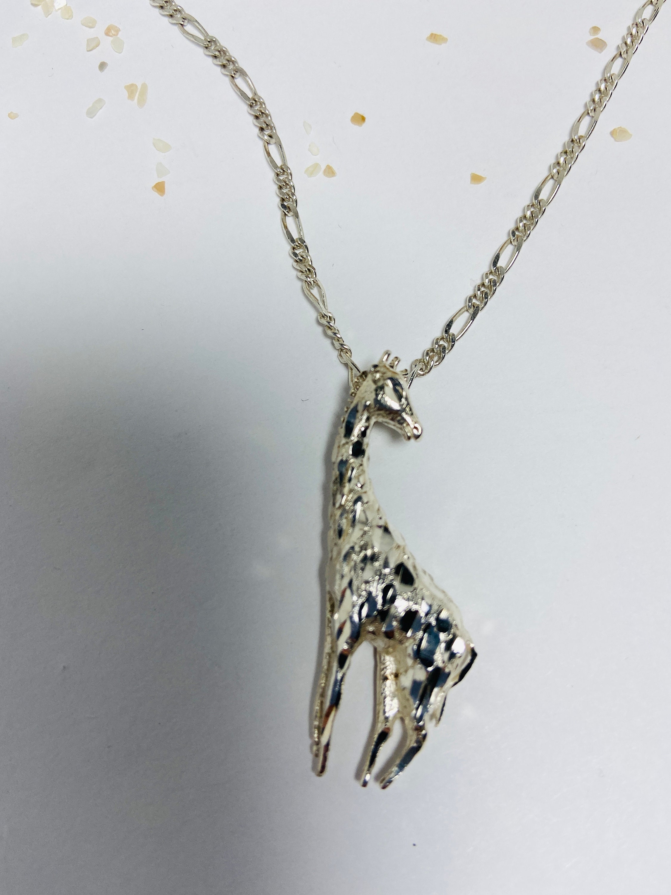 Sterling Silver Giraffe Pendant Necklace. Etsy