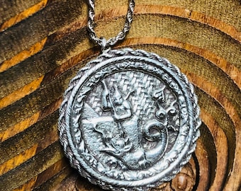 Saint Michail the Archangel Medallion Necklace. Sterling Silver