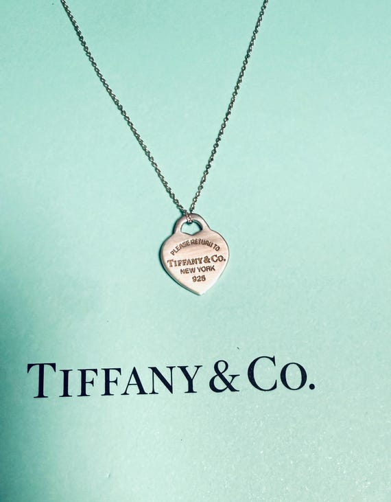 Authentic Return to Tiffany Heart Tag Pendant Necklace in Sterling