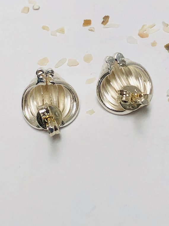 925 Sterling Silver Leaf Stud Earrings . - image 8