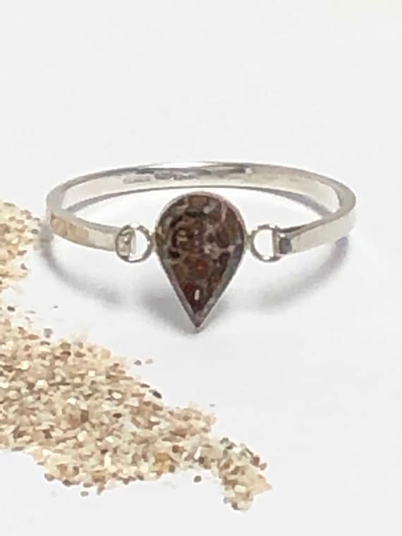 Sterling Silver Leopard Jasper inlay Bangle bracelet.