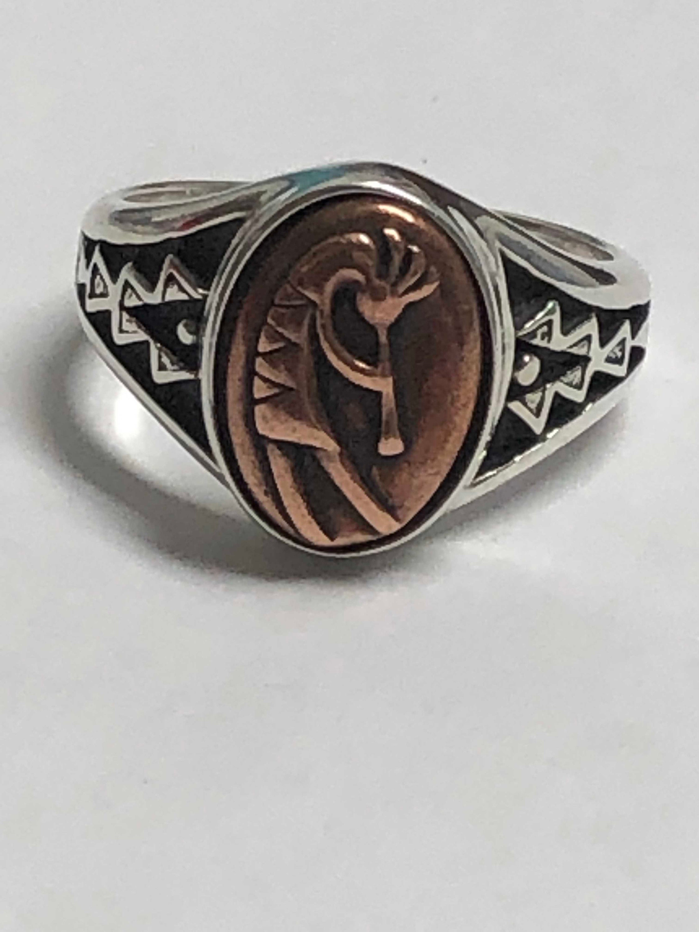 Waldeck Johnson Sterling Silver Copper Kachina Dancer Ring Etsy
