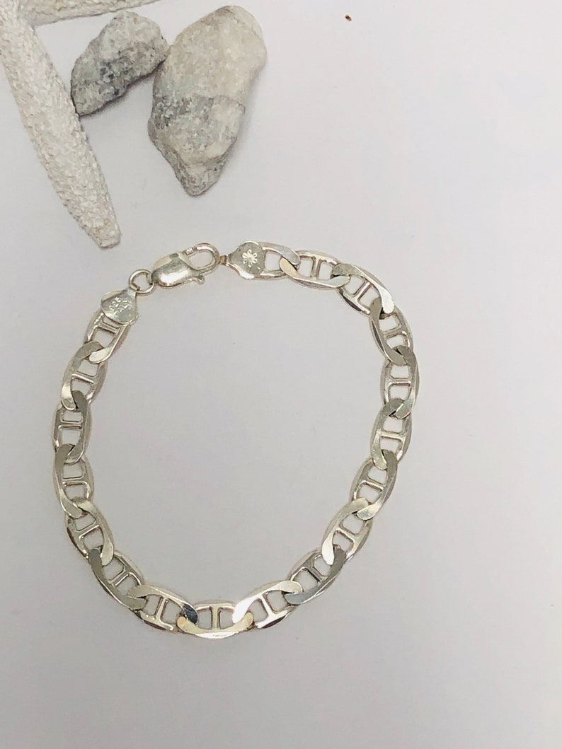Mariner Link Chain Bracelet in Sterling Silver./925 Etsy