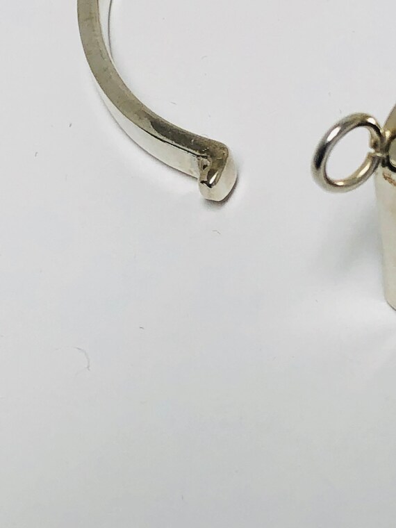 Sterling Silver Leopard Jasper inlay Bangle bracelet.