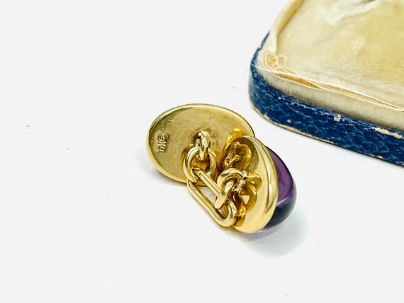 Vintage  Art Deco 14K Gold Amethyst Cufflinks. - image 8