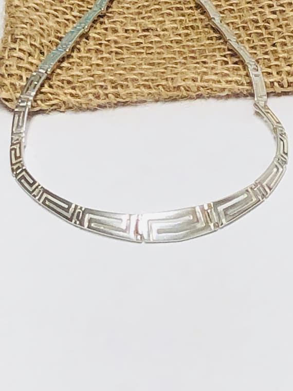 Vintage Greek Key Pattern Linked Chain 