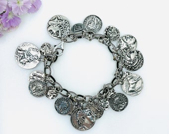 Silpada Cha-Cha Roman Coin Sterling Silver Bracelet.