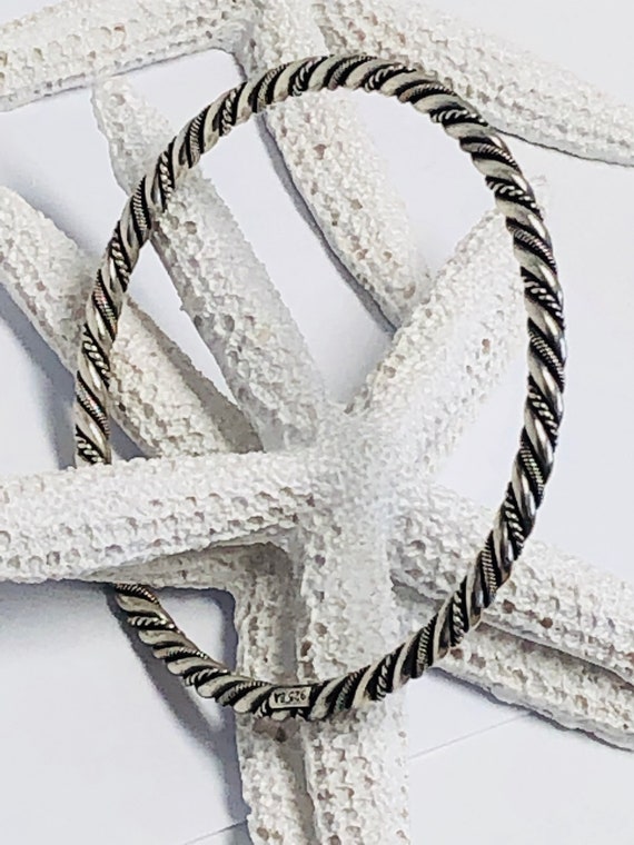 Sterling Silver Twisted cuff bangle  bracelet. - image 7