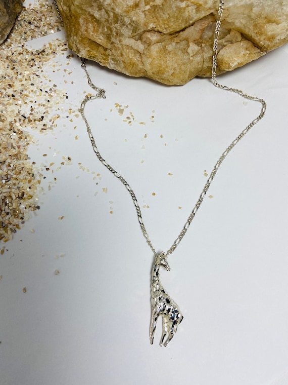 Sterling Silver Giraffe Pendant Necklace. Etsy