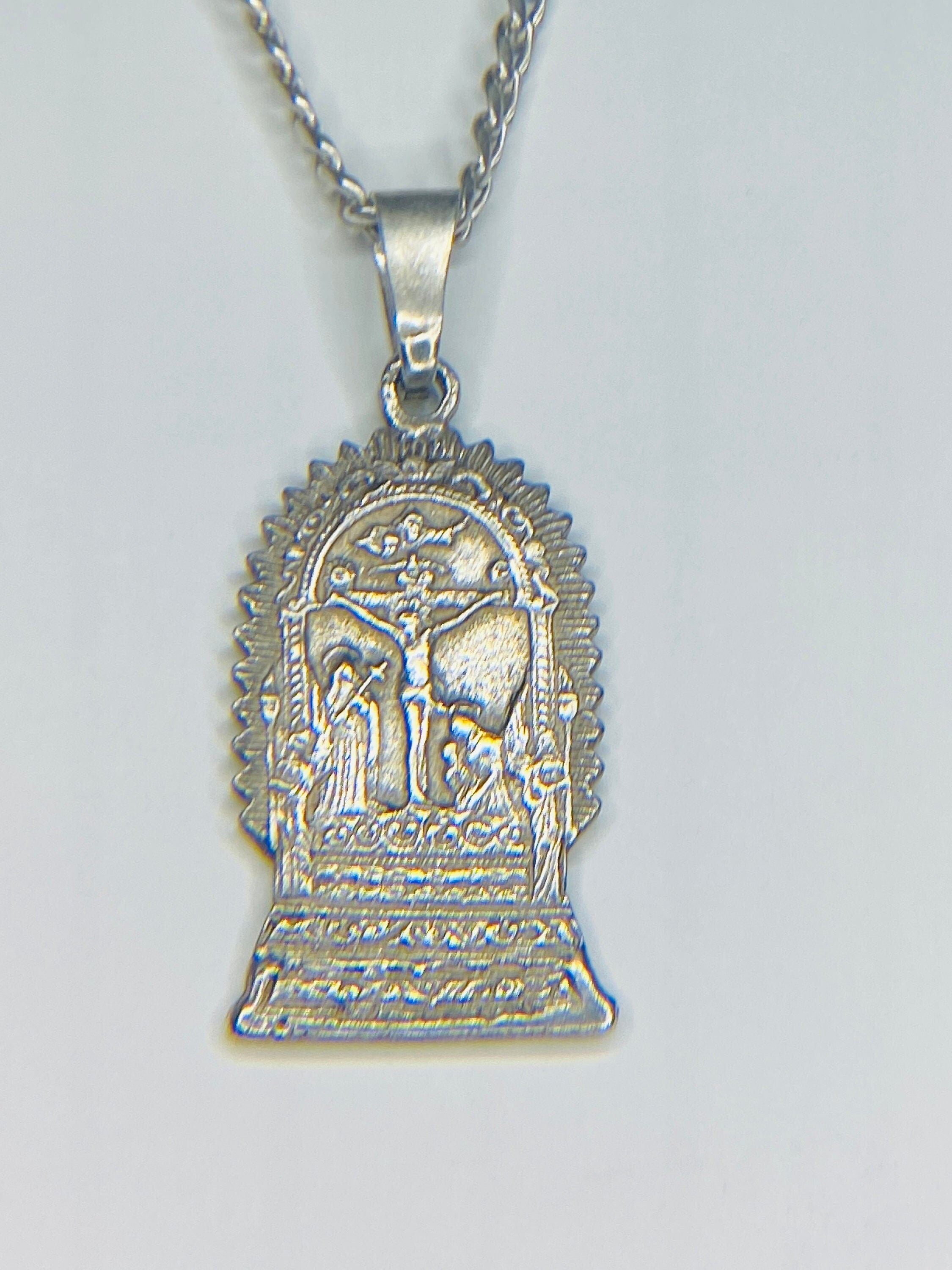 Vintage Sterling Silver Religious Pendant/ Necklace. Etsy UK