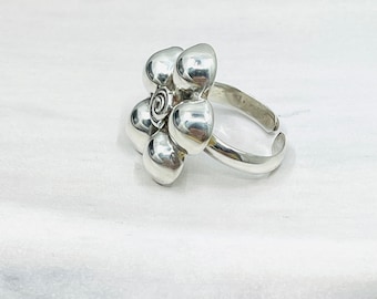 Vintage Sterling Silver Flower Ring.950