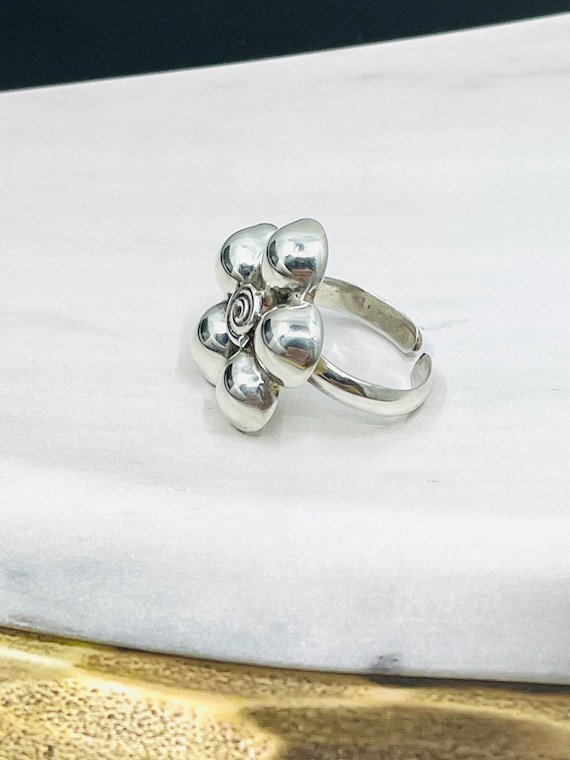 Vintage Sterling Silver Flower Ring.950 - image 1