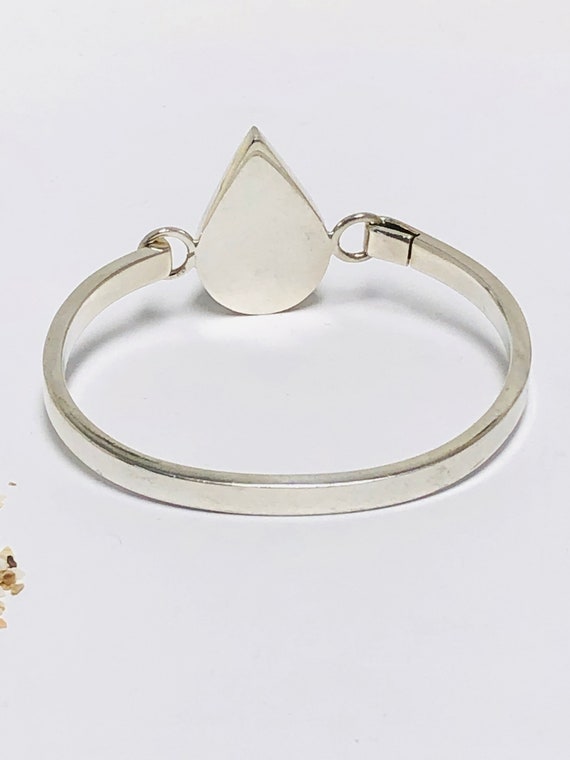 Sterling Silver Leopard Jasper inlay Bangle bracelet.