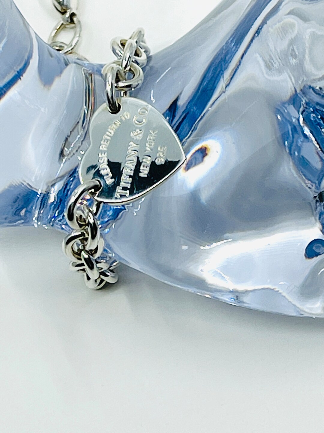 本物の TIFFANY&Co. スターリングシルバー ハートタグ ブレスレット
