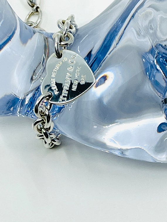 本物の TIFFANY&Co. スターリングシルバー ハートタグ ブレスレット