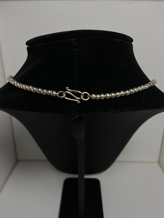 Sterling Silver Bali Daisy Beads Necklace.