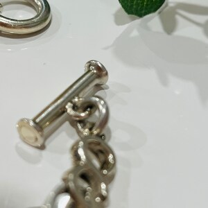 Vintage Sterling Silver Linked Chain Bracelet. image 6