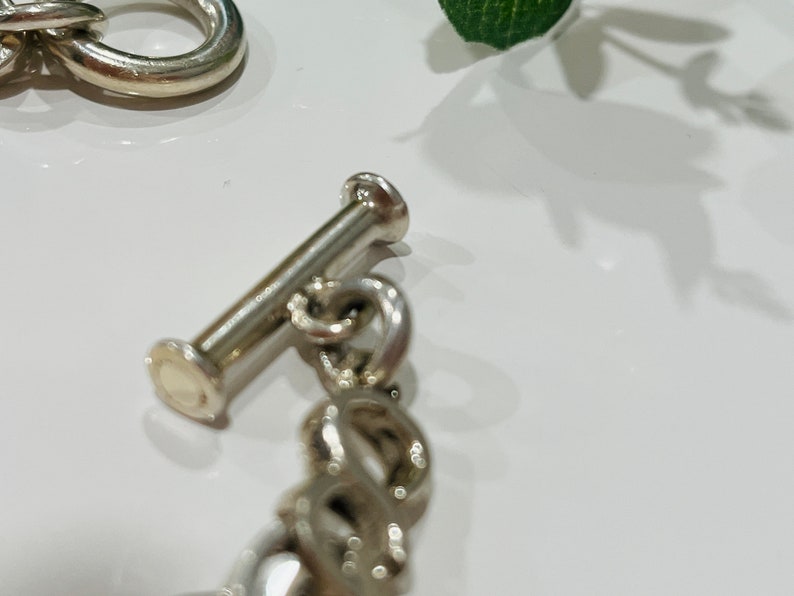 Vintage Sterling Silver Linked Chain Bracelet. image 6
