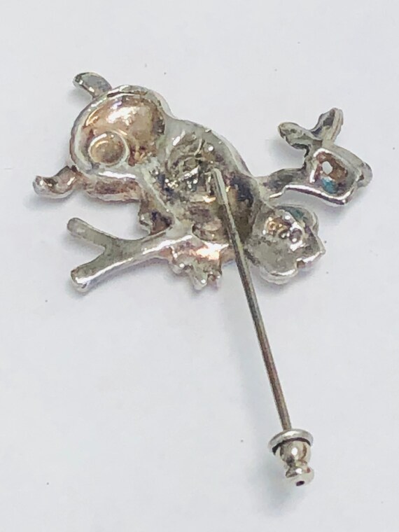 Vintage sterling silver Owl stick pin  brooch. - image 3