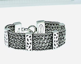 Lois Hill Sterling Silver Classic Textile Weave Bracelet.