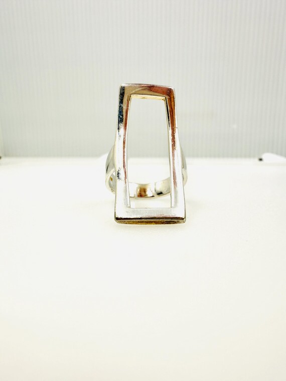 Vintage Sterling Silver Rectangular  Ring. - image 2