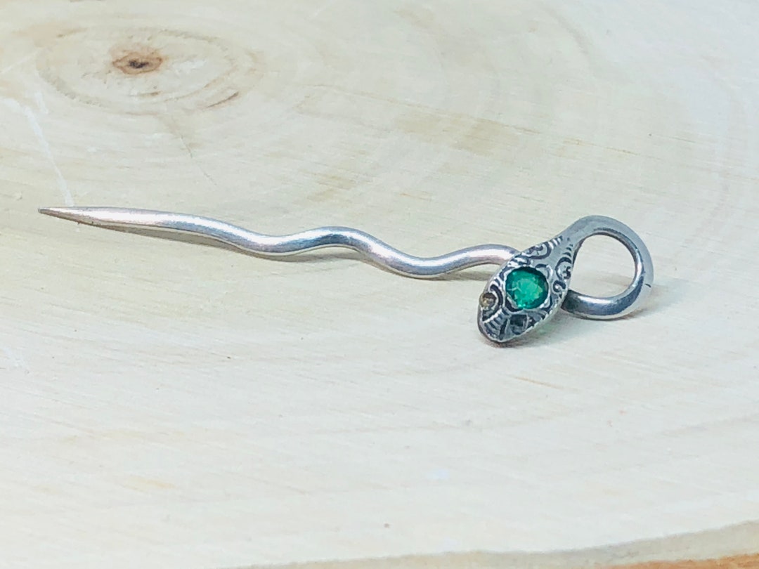 Stick Pin Snake Vintage Silver Snake Stick Pin. - Etsy