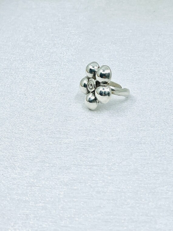 Vintage Sterling Silver Flower Ring.950 - image 8