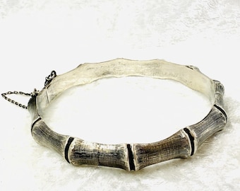 ヴィンテージ シルバー バンブー バングル ブレスレット - Etsy 日本