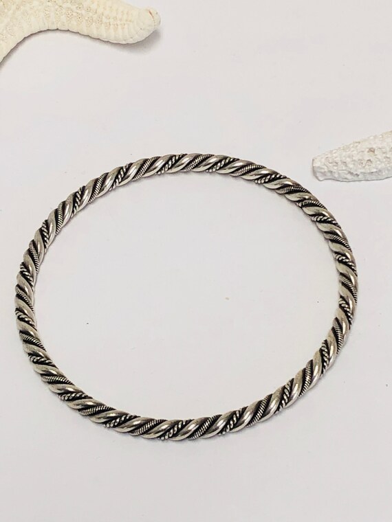 Sterling Silver Twisted cuff bangle  bracelet. - image 6