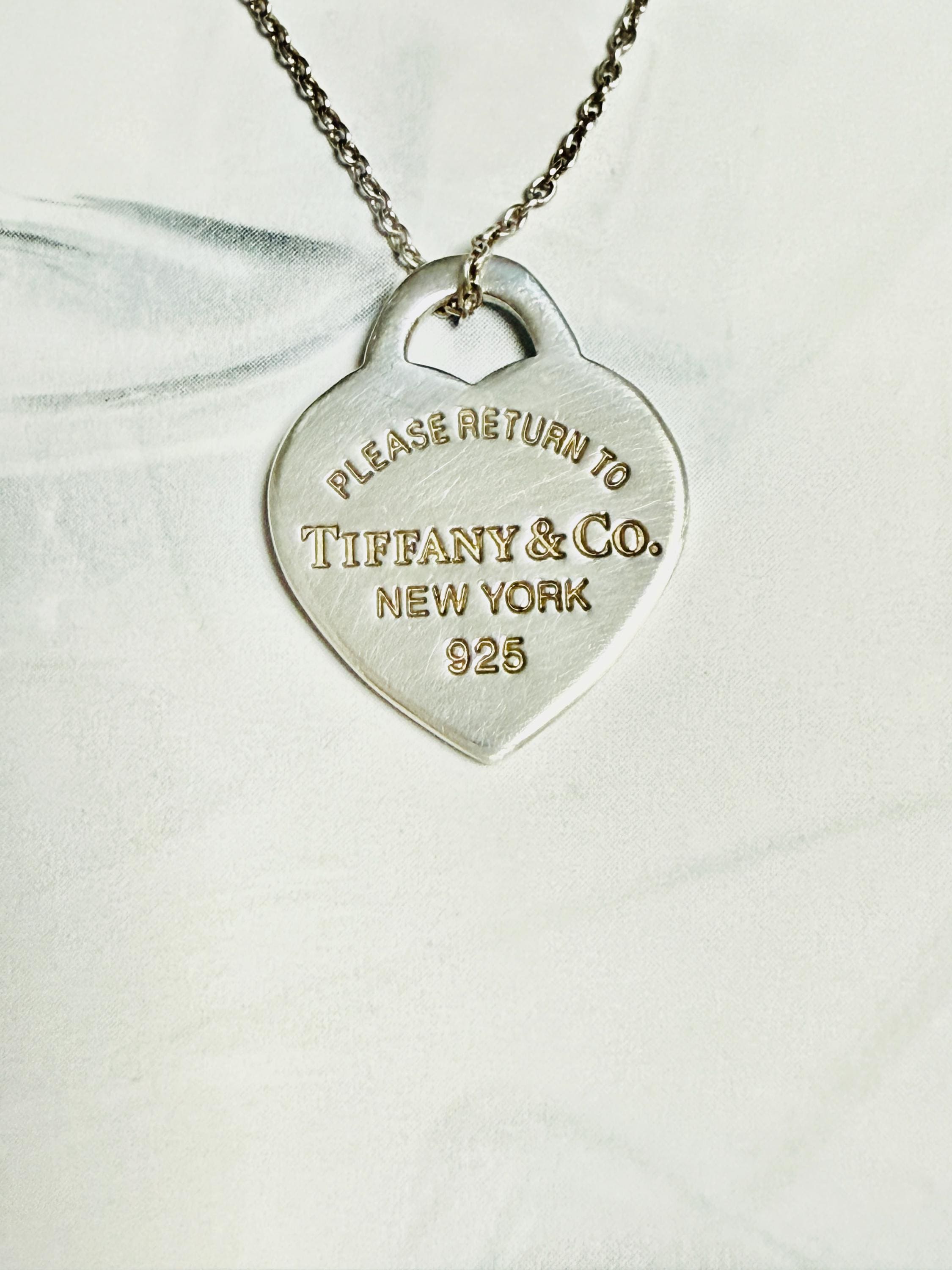 Authentic Return to Tiffany Heart Tag Pendant Necklace in Sterling