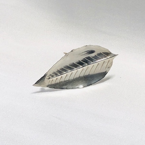 Handmade Sterling Silver  Leaf Pin / Brooch.