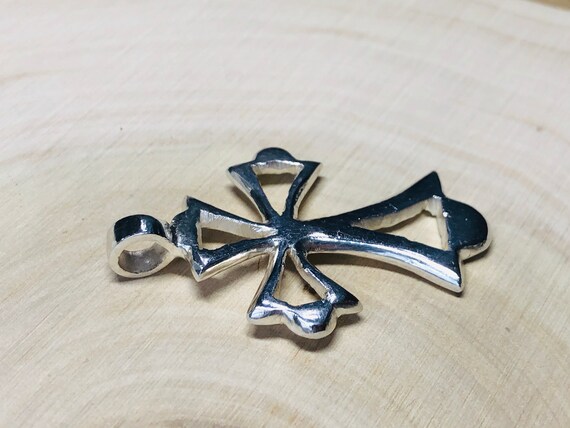 Sterling Silver Cross Pendant Open Design. - image 9