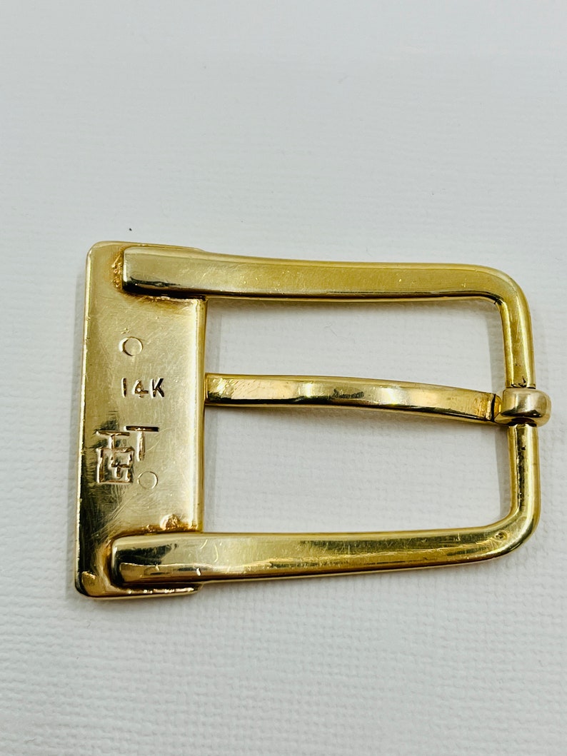 Hebilla de cinturón de oro macizo vintage de 14 quilates. siglo 20. imagen 3