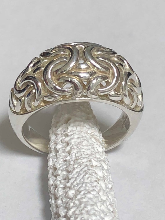 Vintage filigree ring silver - Gem