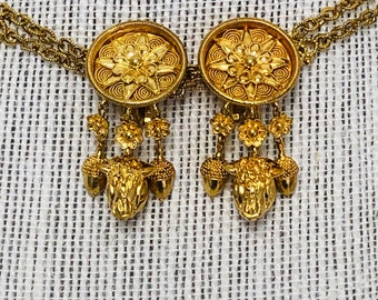 ILIAS LALAOUNIS  18k Yellow Gold Clip Earrings,Circa 1960.Greece.