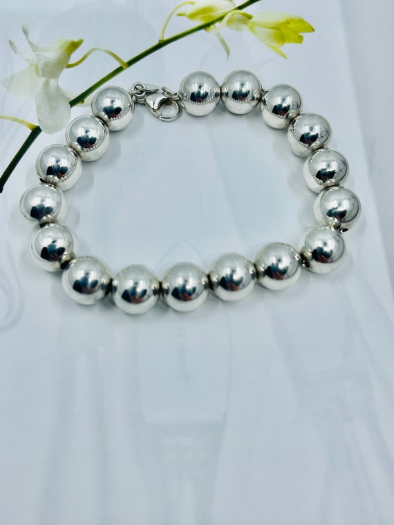 TIFFANY&Co Sterling  Silver  Ball  Bracelet .10mm - image 2