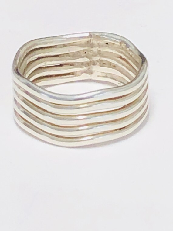 Mexican Sterling Silver Crested Wave Cigar Band r… - image 2