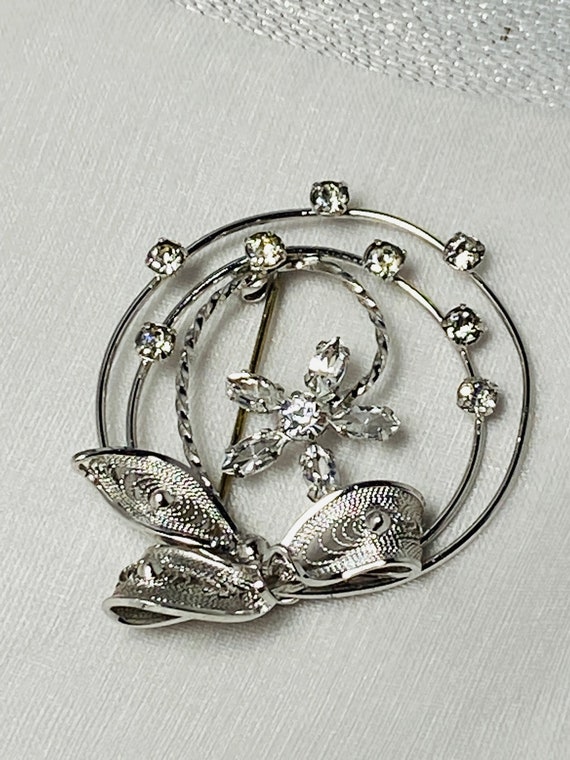Vintage AM-LEE Sterling Silver Flower Pendant /Pi… - image 2