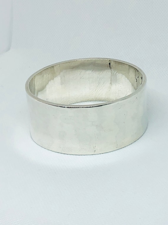 Handmade Heavy Sterling Silver  Wide  Bangle.