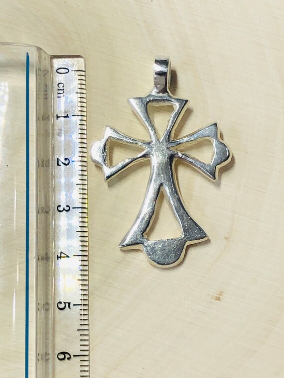 Sterling Silver Cross Pendant Open Design. - image 5