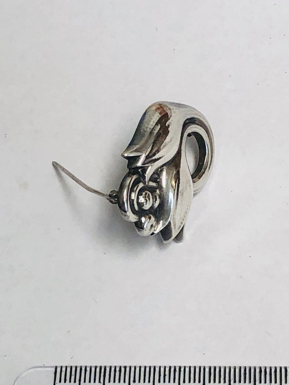 Vintage Georg Jensen Tulip Silver Brooch. - image 4